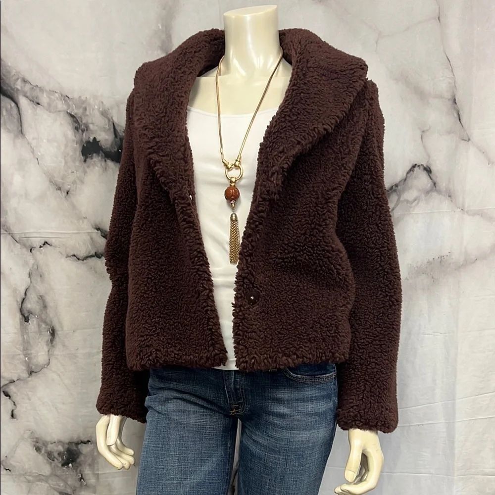 * Apparis Brown Teddy Jacket Plush Cozy Style
